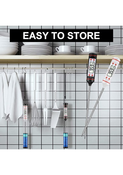 Gui Xulian Mutfak Gıda Termometresi Su Geçirmez Dijital Anında Okunan Et Termometresi, Mum, Süt, Kızartma, Kızartma Için Uzun Problu (Yurt Dışından) indirimleri