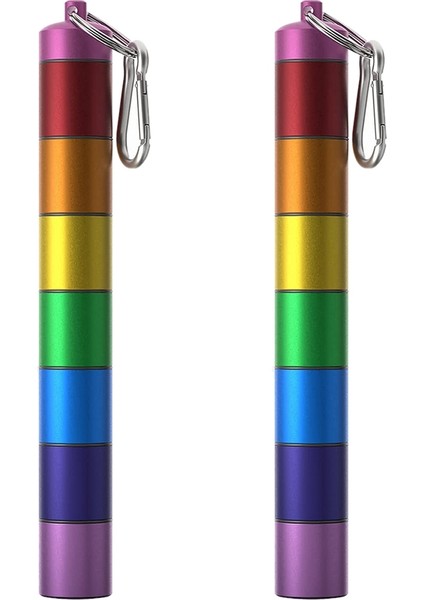 Hap Düzenleyici-Haftalık Hap Kutusu-Metal Hap Kutusu 7 Günlük Su Geçirmez-Seyahat Hap Kutusu - Istiflenebilir Hap Kutusu 2'li Paket (Yurt Dışından)