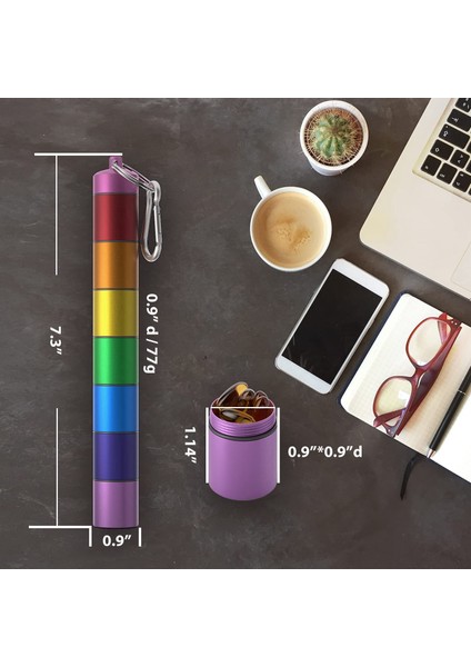 Hap Düzenleyici-Haftalık Hap Kutusu-Metal Hap Kutusu 7 Günlük Su Geçirmez-Seyahat Hap Kutusu - Istiflenebilir Hap Kutusu 2'li Paket (Yurt Dışından) fiyatları