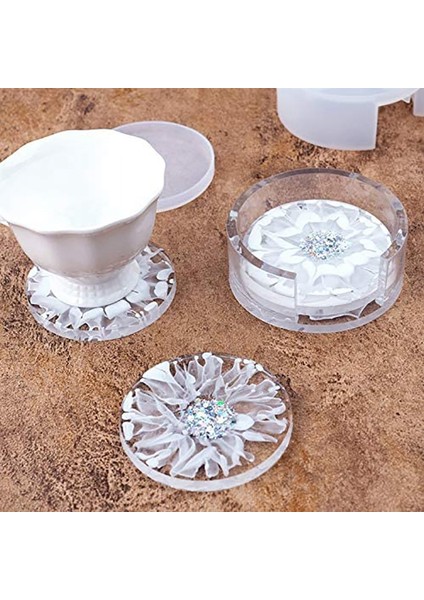 Reçine Döküm Için Silikon Bardak Kalıpları, 8 Adet Bardak Altlığı ve 2 Adet Tutucu Kalıpları Dahil Epoksi Reçine Bardak Kalıpları Seti (Yurt Dışından) modelleri