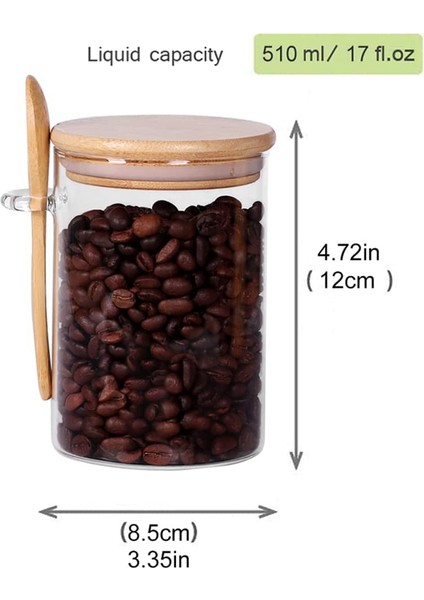 Bambu Kapaklı ve Kaşıklı Cam Kavanozlar, Ahşap Kapaklı ve Kepçeli 17OZ Cam Şeker Kabı, Kahve Çay Kavanozları (Yurt Dışından) modelleri