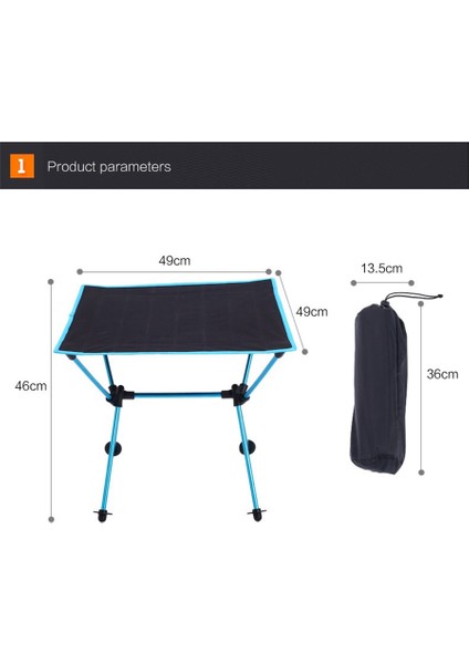 Açık Katlanabilir Masa Ultralight Plaj Için Taşınabilir Kamp Masası Alüminyum Yürüyüş Tırmanma Siyah (Yurt Dışından) fiyatları