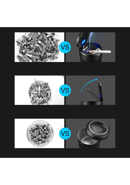 【gui Xulian】2x LED Işık ile Taşınabilir Küllük Otomatik Bardak Tutucu Kül Tablası Araba Dumansız Kül Tablaları Araba Aksesuarları, Siyah + Turuncu (Yurt Dışından) fiyatları