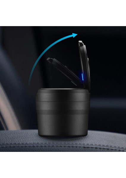 【gui Xulian】2x LED Işık ile Taşınabilir Küllük Otomatik Bardak Tutucu Kül Tablası Araba Dumansız Kül Tablaları Araba Aksesuarları, Siyah + Turuncu (Yurt Dışından) modelleri