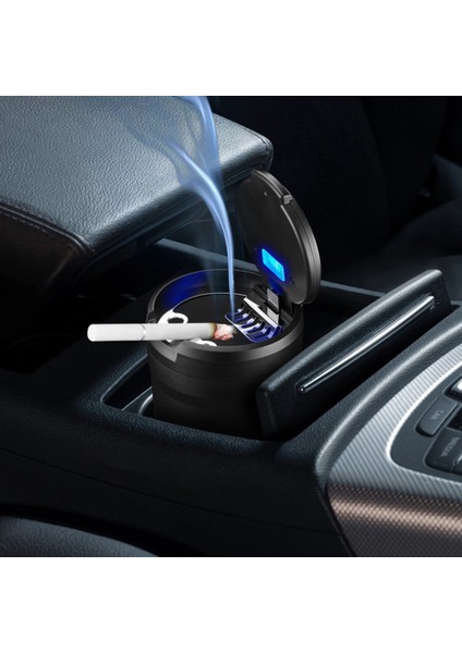 【gui Xulian】2x LED Işık ile Taşınabilir Küllük Otomatik Bardak Tutucu Kül Tablası Araba Dumansız Kül Tablaları Araba Aksesuarları, Siyah + Turuncu (Yurt Dışından) indirimleri