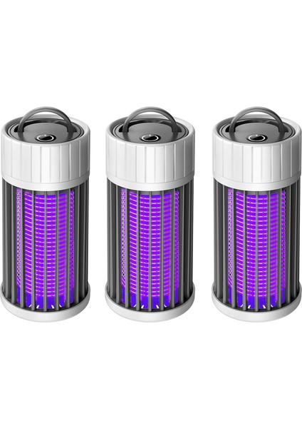 [gui Xulian]2x Böcek Öldürücü ve Böcek Sinek Çekici Tuzak ve LED Kamp Feneri, Usb/güneş Enerjisi ile Şarj Edilebilir, Böcek Sinek Tuzakları Gri (Yurt Dışından)