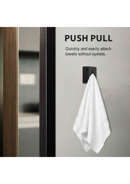 Banyo Için Havluluk - Kendinden Yapışkanlı Mutfak Havlu Askısı, Duvara Monte Bulaşık Havlu Kancaları, Siyah (Yurt Dışından)