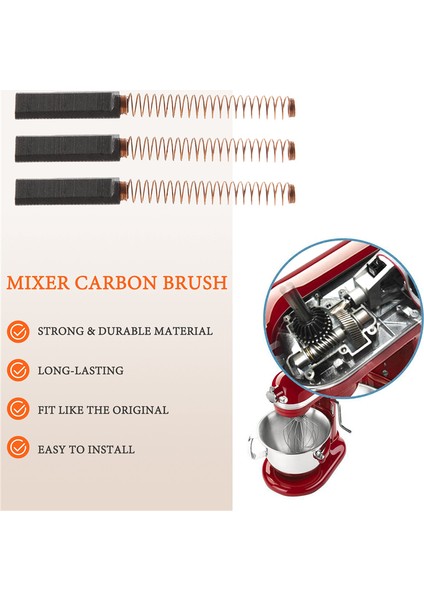 Gui Xulian W10380496 Stand Mikser Karbon Motor Fırçası ve Mikserler Için Motor Fırçası Yeni AP5178083,PS3495098,6 Paket (Yurt Dışından)
