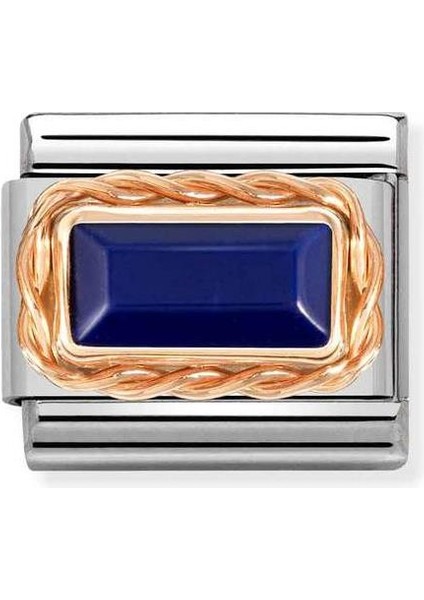 Composable Classic Dekoratif Link - Baget Taş - Lapis - (09 Lapıs) 9k Rose Altın