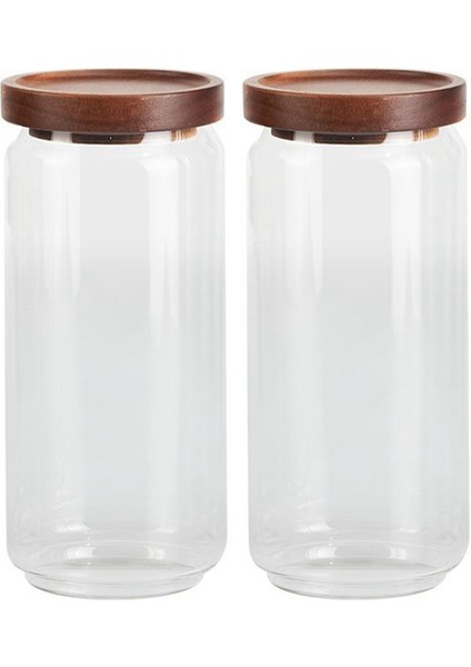 Kapaklı Saklama Kavanozları 1 Litre [2 x 1000 Ml] - Kapaklı Zarif Cam Kap Seti (Yurt Dışından)