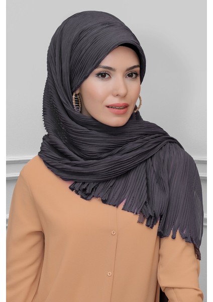 Vizon Arkadan Bağlamalı Tesettür Eşarp Kesik Elyaf Piliseli Saçaklı Lazer Kesim 1919_10
