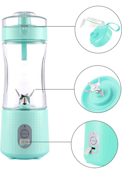 Smoothie Meyve Suları ve Shakeler Için 380ML Taşınabilir Blender Ev ve Seyahat Için 4000MAH Mini Blender-Mavi (Yurt Dışından) fırsatları