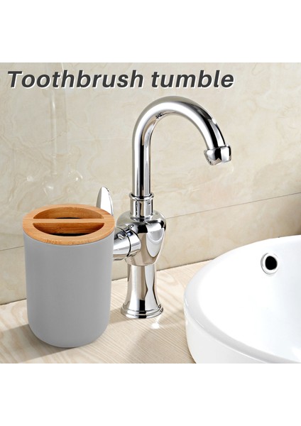 Banyo Aksesuarları Seti Sabunluk Şişe Bulaşık Tuvalet Diş Fırçası Tutucu Fincan Takım Elbise Gri (Yurt Dışından) modelleri