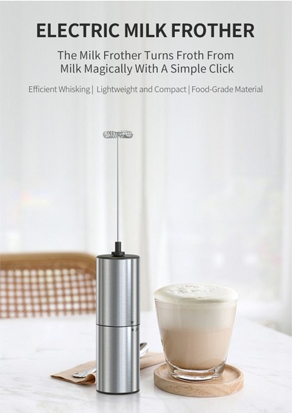 Gui Xulian El Yumurta Çırpıcı Çırpma Mikser Köpürtücü Kahve Makinesi Çikolata Cappuccino Makinesi Köpük Makinesi Blender, Gümüş (Yurt Dışından)