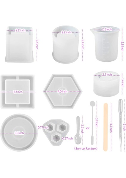 28 Adet Silikon Coaster Küllük Kalıpları Reçine Döküm, Dıy Sanat Kristal Elmas Bitki Pot Kalem Mum Sabunluk Kalıpları (Yurt Dışından) fiyatları