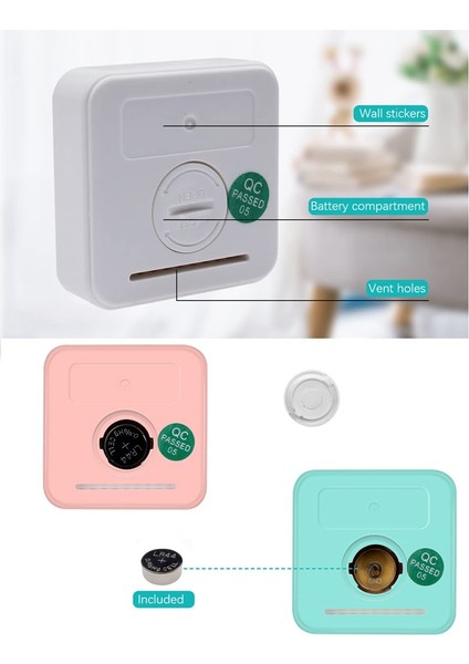 Gui Xulian LCD Ekranlı Mini Higrometre Iç Mekan 3psc Termometre Higrometre ve Nem Monitörü (Beyaz+Yeşil+Pembe) (Yurt Dışından) fırsatları