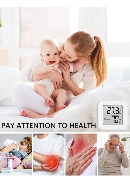 Gui Xulian LCD Ekranlı Mini Higrometre Iç Mekan 3psc Termometre Higrometre ve Nem Monitörü (Beyaz+Yeşil+Pembe) (Yurt Dışından) indirimleri