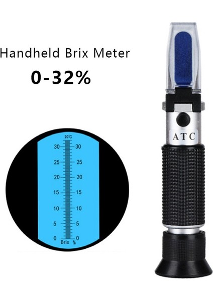 El Refraktometre Şeker Konsantrasyonu Ölçer Yoğunluk 0-32% Brix Sakarimetre Şeker Test Cihazı Meyveler (Yurt Dışından) fiyatları