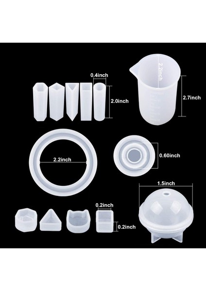 159 Adet Dıy Takı Reçine Döküm Kalıpları ve Araçları Dıy Takı Kolye Seti Için Tam Kit Silikon Kalıplar (Yurt Dışından)