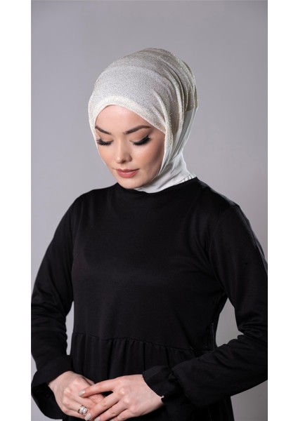 Krem Pratik Hazır Geçmeli Tesettür Eşarp Sandy Kumaş Arkadan Çıtçıtlı 2206_40