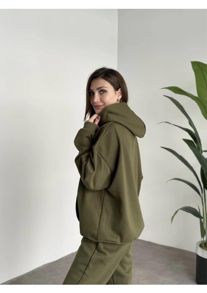 Kadın 3 Iplik Şardonlu Oversize Eşofman Takımı modelleri