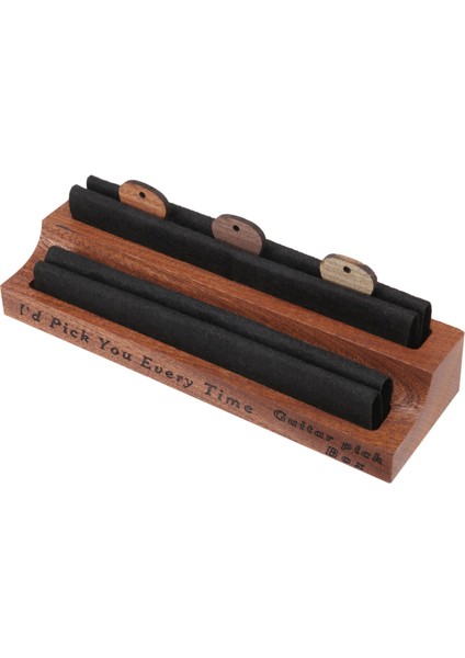 3 Ahşap Seçimli Gitar Tutacağı Seti, Doğal Ahşap Gitar Seçme Vitrini Mini Gitar Saklama Kutusu (Yurt Dışından)