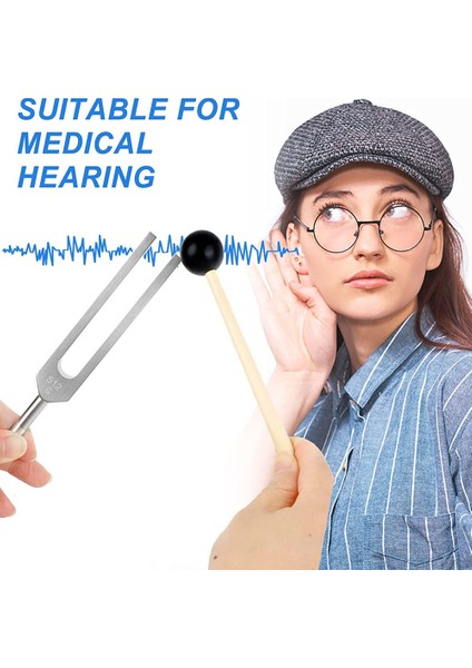 Refleks Çekiçli Diyapazon Seti (128Hz, 136.1Hz, 512Hz,4096Hz) Şifa Çakra Seti Şifa Müzikali Için Refleks Çekiçli (Yurt Dışından)