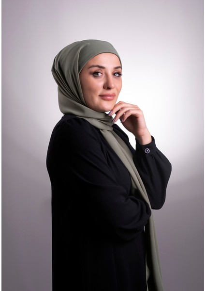 Su Yeşili Pratik Hazır Geçmeli Şal Şifon Boru Boneli 3001_32