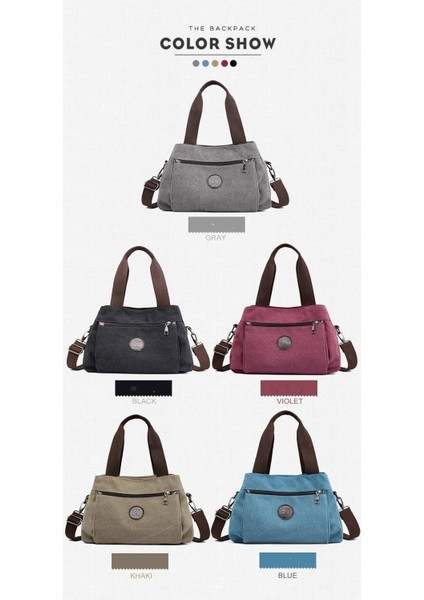 Haki Kadın Kanvas Çanta Çanta Omuz Çantaları Postacı Çantası Crossbody Çanta Tote Büyük Kapasiteli Iş Çantaları Kadınlar Için Çanta (Yurt Dışından) modelleri