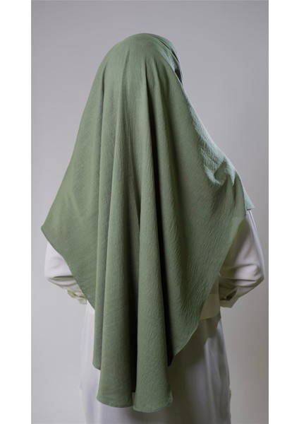 Fıstık Yeşili Pratik Hazır Geçmeli Tesettür Eşarp Pamuk Caz Kumaş Tek Katlı Çapraz Hijab 2305_36