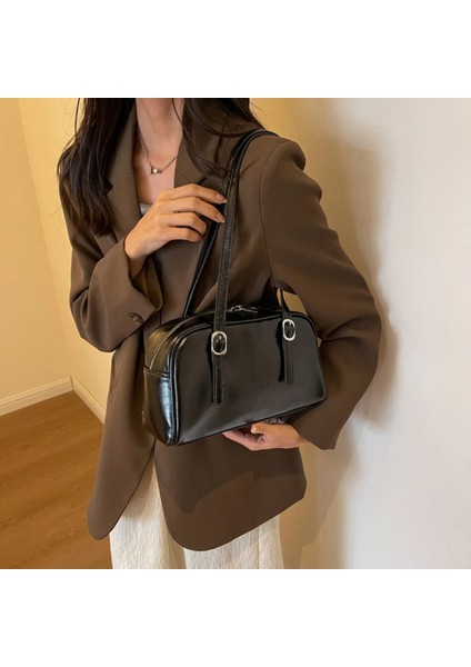 Siyah Kadın Moda Çanta Düz Renk Satchel Çanta Ayarlanabilir Askı ile Crossbody Çanta Koltukaltı Çanta Iş Alışveriş Seyahat Için (Yurt Dışından) fiyatları