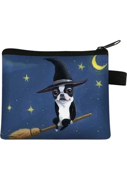 LQBBOSTON08 Ilginç Boston Terrier Baskı Küçük Çanta Sevimli Köpek Anahtarlık Fermuar Kese Kadın Taşınabilir Ruj Çantası Otobüs Kart Çantaları (Yurt Dışından)