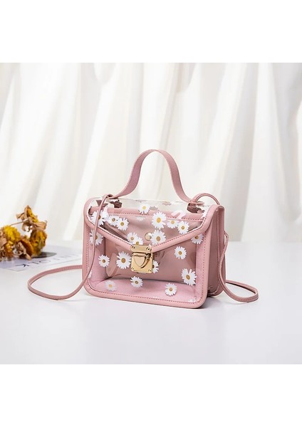 Gri Hafif Büyük Kapasiteli Küçük Papatya Eğik Çanta Moda Şeffaf Çanta Omuz Çantası Su Geçirmez Çok Renkli Çanta (Yurt Dışından) modelleri