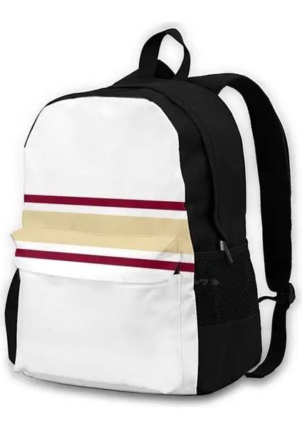 Sırt Çantası-Siyah Onesize Beyaz ve Altın Güç Şerit Genç Kızlar Için Okul Çantaları Dizüstü Seyahat Çantaları Boston Tallahassee Coyotes Arizona Phoenix Boston (Yurt Dışından)