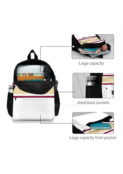 Sırt Çantası-Siyah Onesize Beyaz ve Altın Güç Şerit Genç Kızlar Için Okul Çantaları Dizüstü Seyahat Çantaları Boston Tallahassee Coyotes Arizona Phoenix Boston (Yurt Dışından) indirimleri