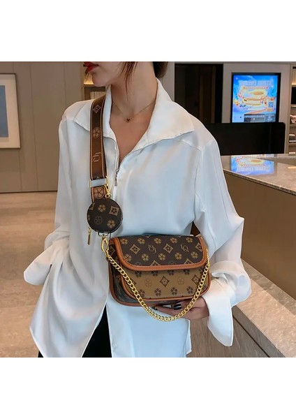 Kahverengi Ellovado Retro Boston Çanta Kadınlar Için Yüksek Kaliteli Büyük Kapasiteli Omuz Çantası Lüks Moda Bez Çantalar Bayanlar Parti Hobo Kesesi (Yurt Dışından)