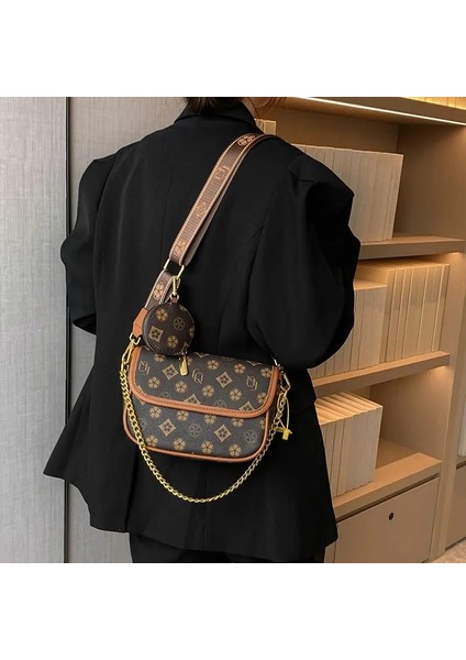Kahverengi Ellovado Retro Boston Çanta Kadınlar Için Yüksek Kaliteli Büyük Kapasiteli Omuz Çantası Lüks Moda Bez Çantalar Bayanlar Parti Hobo Kesesi (Yurt Dışından)