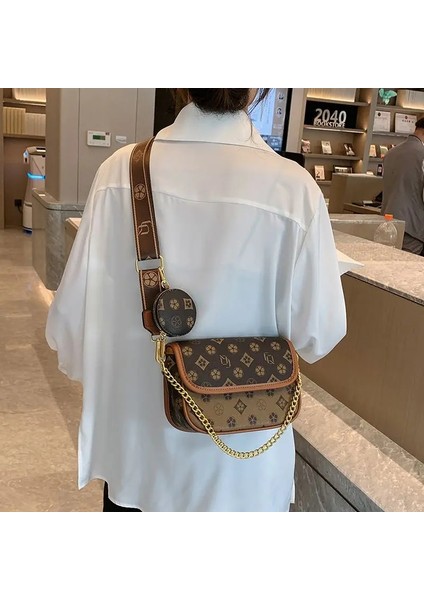 Kahverengi Ellovado Retro Boston Çanta Kadınlar Için Yüksek Kaliteli Büyük Kapasiteli Omuz Çantası Lüks Moda Bez Çantalar Bayanlar Parti Hobo Kesesi (Yurt Dışından)