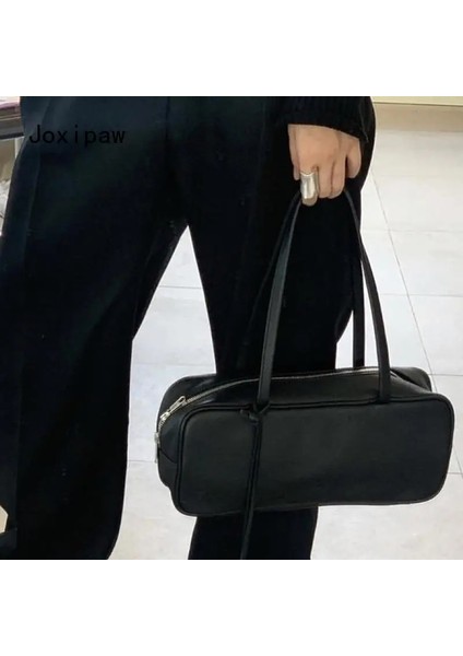 Haki 2022 Yeni Çok Yönlü Büyük Kapasiteli Omuzdan Askili Çanta Kadınlar Için Vintage Pu Deri Tote Çanta Moda Basit Trendy Çanta Kadın (Yurt Dışından)
