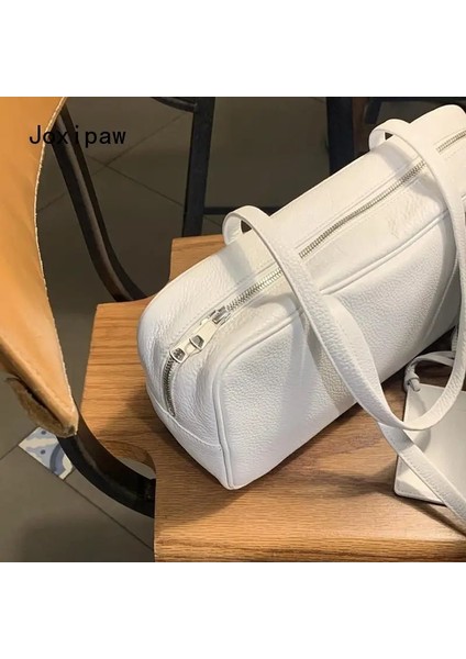 Haki 2022 Yeni Çok Yönlü Büyük Kapasiteli Omuzdan Askili Çanta Kadınlar Için Vintage Pu Deri Tote Çanta Moda Basit Trendy Çanta Kadın (Yurt Dışından)