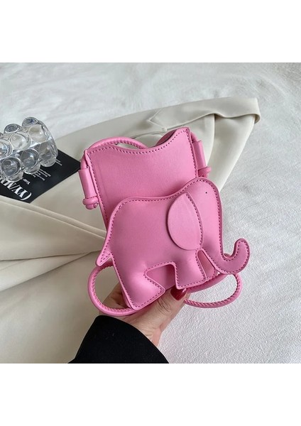 Kadınlar Için Pembe Mobil Çanta 2023 Yeni Yaratıcı Fil Crossbody Çanta Küçük Kare Çanta (Yurt Dışından)