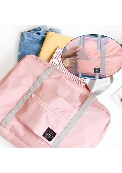 Pembe Seyahat Çantaları Boston Çanta Organizatörler Büyük Kapasiteli Haftasonu Çantası Kelebek Mektup Desen Katlanabilir Giysi Saklama Çanta Üzerinde Taşımak (Yurt Dışından) modelleri