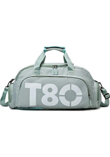 Açık Yeşil Kadın Çanta T80 Spor Salonu Spor Sırt Çantası Adam El Çantası Spor Seyahat Çantası Ayakkabı Omuz Duffle Crossbody Taşınabilir Boston Çanta (Yurt Dışından)