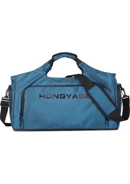 Mavi Seyahat Tote Spor Salonu Spor Çantası Erkekler Için Kadın Spor Duffle Ayakkabı Cebi Bagaj Bavul Kare Çanta Haftasonu Omuz Boston Çanta (Yurt Dışından)