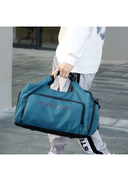 Mavi Seyahat Tote Spor Salonu Spor Çantası Erkekler Için Kadın Spor Duffle Ayakkabı Cebi Bagaj Bavul Kare Çanta Haftasonu Omuz Boston Çanta (Yurt Dışından) indirimleri
