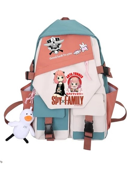 Stil 6 Ania Spy x Aile Anime Sırt Çantası Kadınlar Için Anya Forger Kawaii Öğrenci Okul Omuz Çantası Tuval Gençlik Açık Seyahat Sırt Çantası (Yurt Dışından)