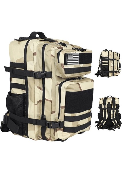 25L-SIYAH Yeni 25L/45L Askeri Taktik Sırt Çantası Açık Hava Eğitimi Spor Çantası Yürüyüş Kamp Seyahat Sırt Çantası Ordu 3D Trekking Molle Sırt Çantası (Yurt Dışından)