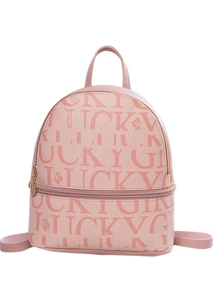 Pink3 Sırt Çantası Küçük Çantalar Kızlar Düz Renk Sırt Çantası Açık Eğlence Kadın Mini Sırt Çantası Lüks Pu Deri Kawaii Sırt Çantası Zarif (Yurt Dışından)