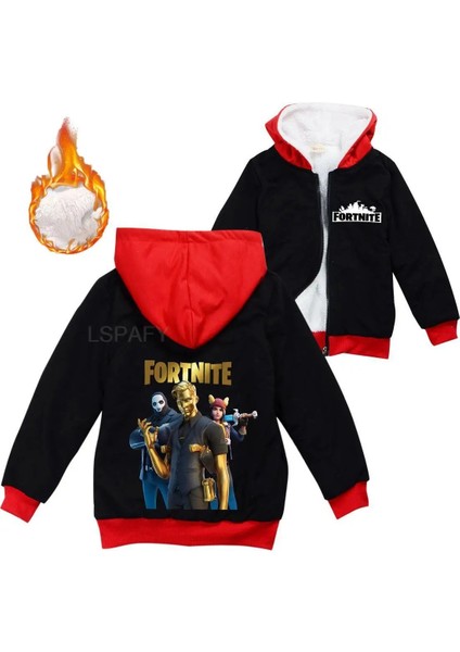 Renk 03 Boyut 120 Çocuk Oyunu Fortnite Hoodie Çocuklar Açık Polar Çocuk Ceket Sonbahar Kış Çocuk Ceket Kapşonlu Kızlar Için Sıcak Rüzgarlık Ceket (Yurt Dışından)