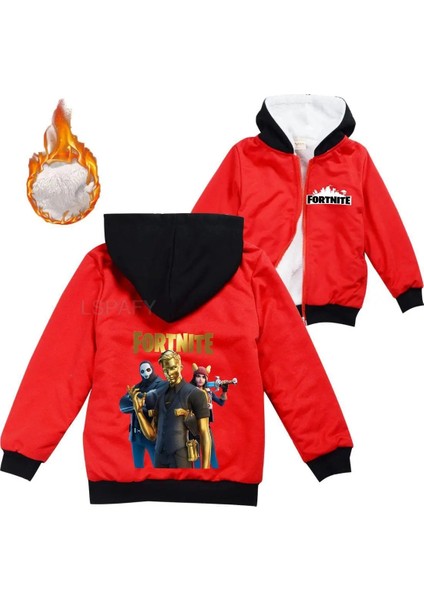 Renk 03 Boyut 120 Çocuk Oyunu Fortnite Hoodie Çocuklar Açık Polar Çocuk Ceket Sonbahar Kış Çocuk Ceket Kapşonlu Kızlar Için Sıcak Rüzgarlık Ceket (Yurt Dışından)